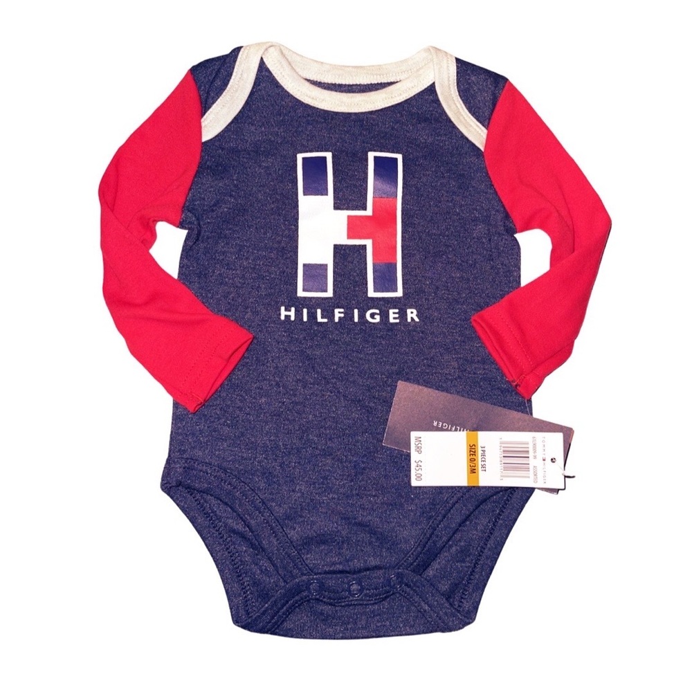 Baby Tommy Hilfiger Onesie Red & Blue Size 0-3 mo. NWT